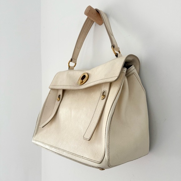 Yves Saint Laurent cream leather Muse II (Medium) top handle bag - Picture 5 of 10